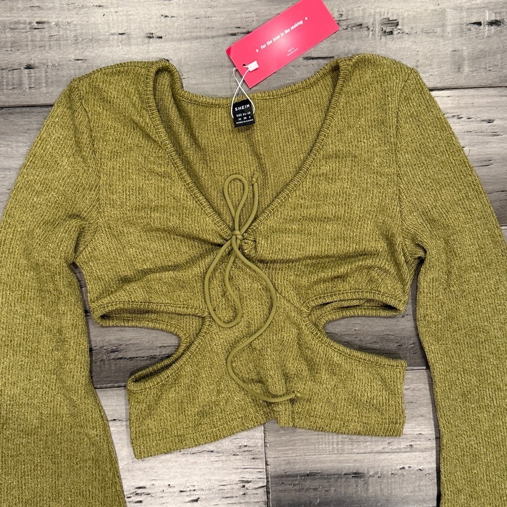SHEIN Olive Knit Top - Picture 5 of 8